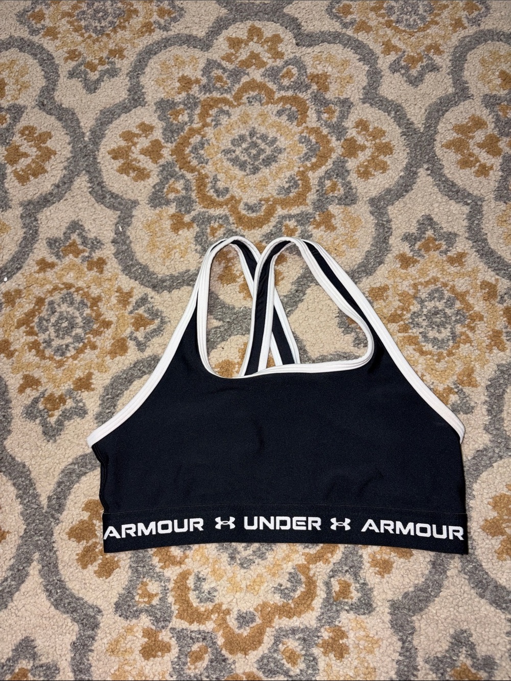 Under Armour black and white sports bra